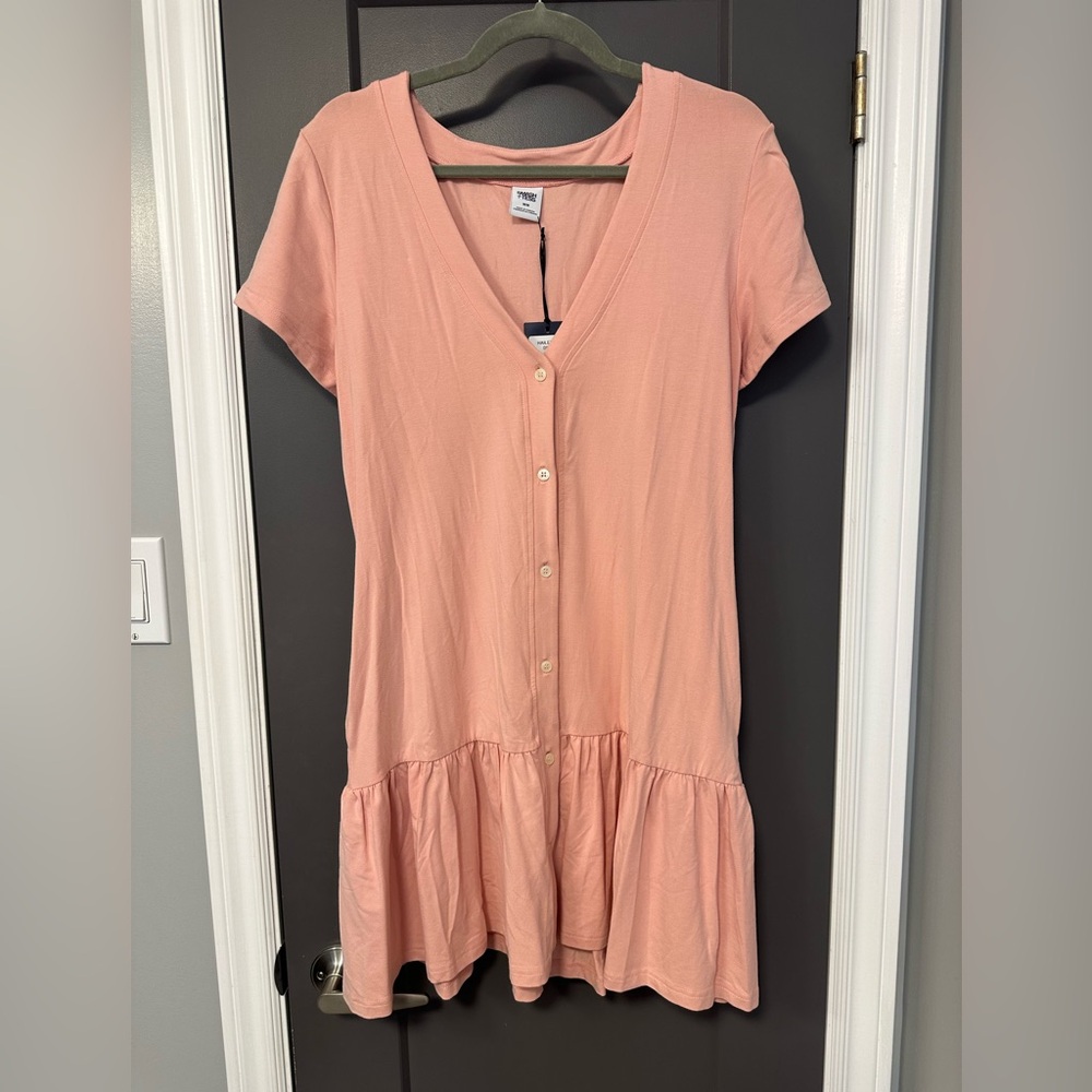 Smash + Tess Dusty Peach Button-Front Dress